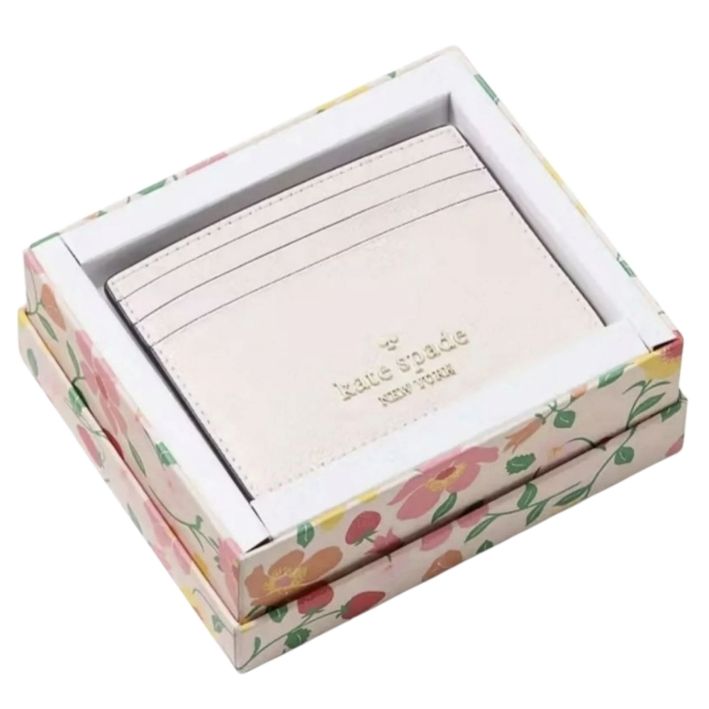 Kate Spade Boxed Madison Small Slim Card Holder Safiano Leather Light Rose NWT